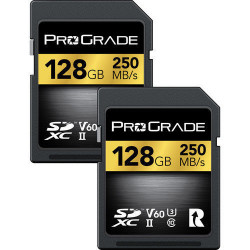 ProGrade Digital 128GB UHS-II V60 SDXC Memory Card (2-Pack) - 250MB/s
