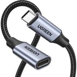 Ugreen US372 USB-C Male To USB-C Female Gen2 Alu Case Braided Extension Cable 1M