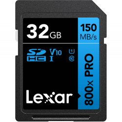 Lexar 32GB High-Performance 800x PRO UHS-I SDHC Memory Card (BLUE Series)
