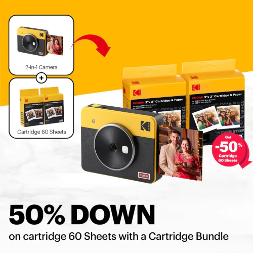Kodak Mini Shot 3 Square Retro Instant Camera & 60 Sheets (Yellow) - Www.galwayc