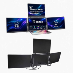 RIITEK 16" Quad Portable Monitor Laptop Screen Extender Display